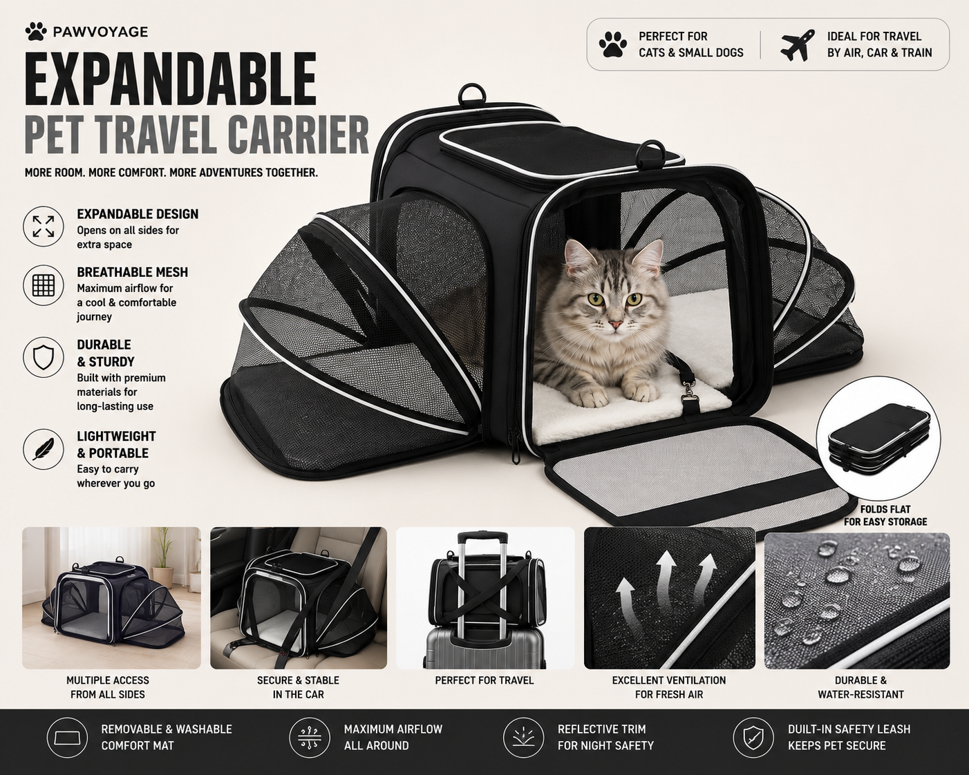 PawVoyage Explorer expandable carrier